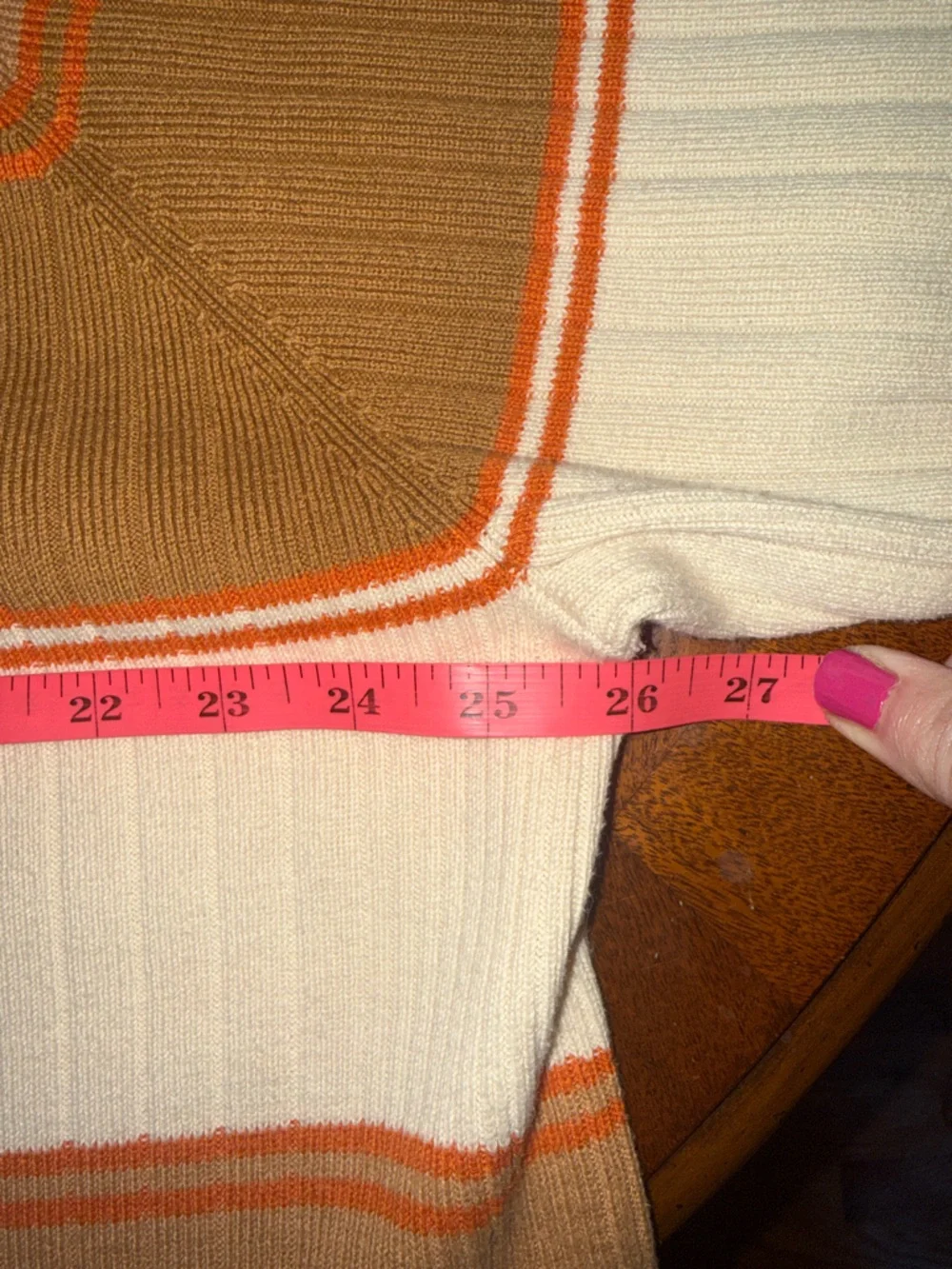 Vintage Y2K Reverb Ribbed Knit Polo Shirt Tan Brown Orange Striped XL